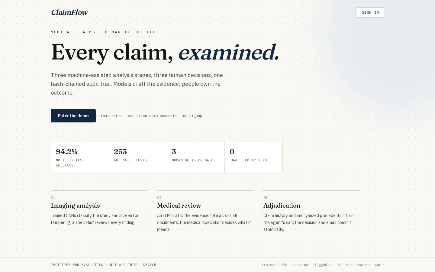 ClaimFlow preview
